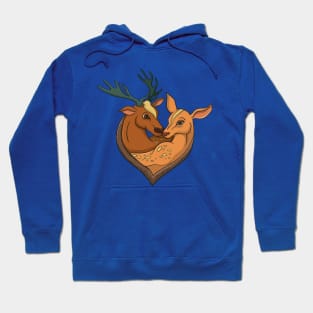 deer couple heart shaped Hoodie